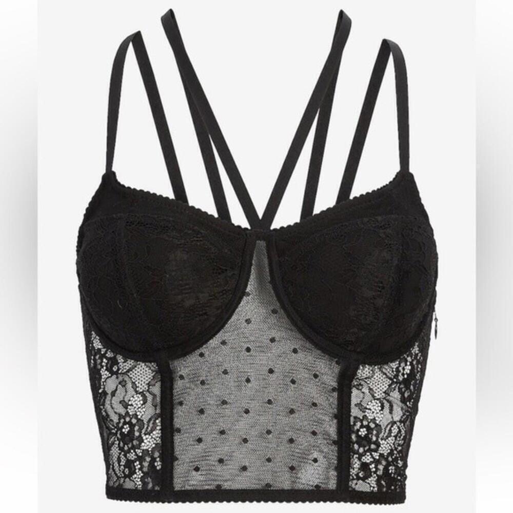 Express Lace Strappy Bustier Cropped - Picture 4 of 6